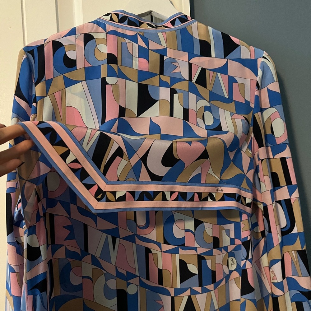 Emilio Pucci Geometric Patterned Button Down Dress - image 5